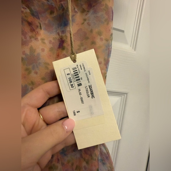 Dixie DX Collection Pink Floral Tiered Tulle Dress Size S Made In Italy NWT - Picture 8 of 12